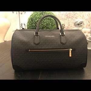 Micheal Kors Travel Duffle Black with gold accents